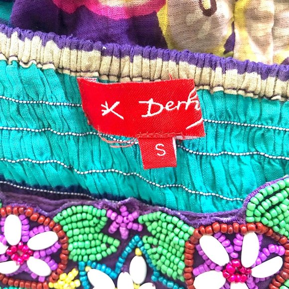 K Derhy Embroidered Floral Boho Cotton Dress - Picture 9 of 13